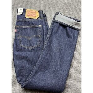 New LEVI'S MENS 501 STRAIGHT LEG BUTTON FLY JEANS 34 X 36 Dark Wash Non Stretch